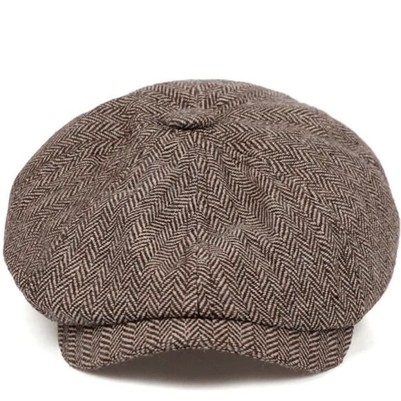 Other - Brown Herringbone Newsboy Cap
